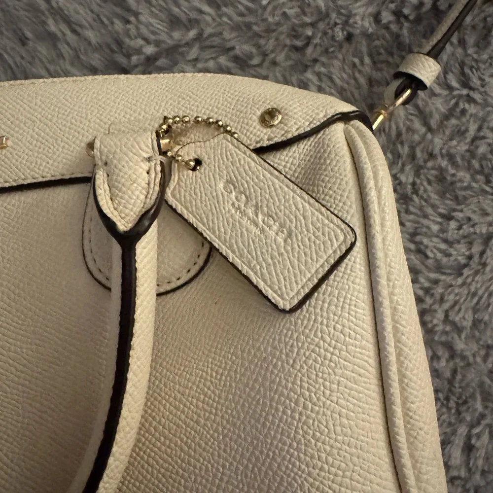 COACH Mini Bennett White Leather Handbag